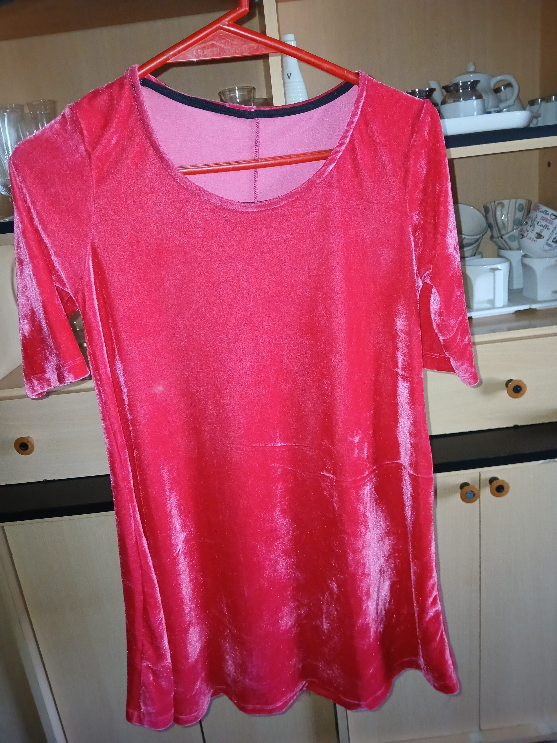 Vestido de seda color rosa
