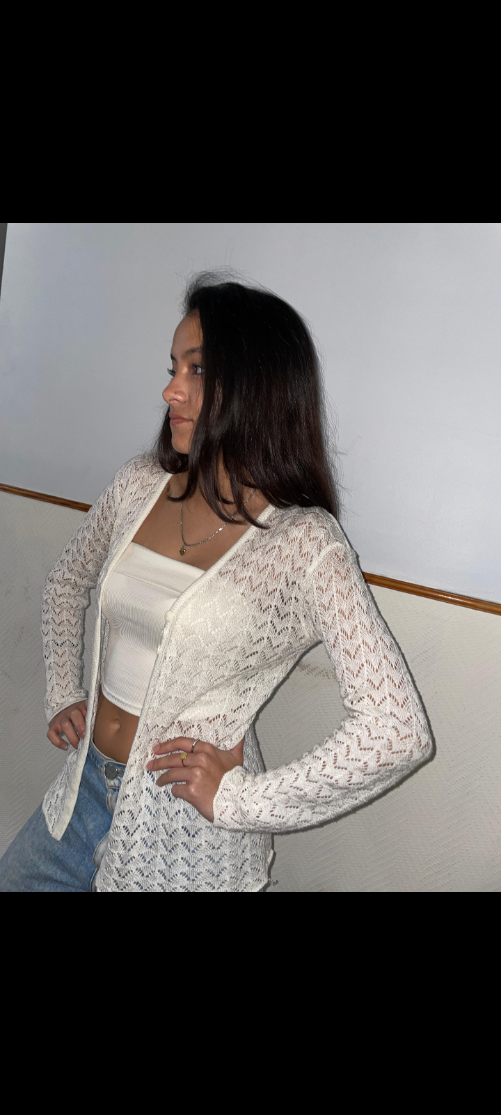 Campera de hilo tejida